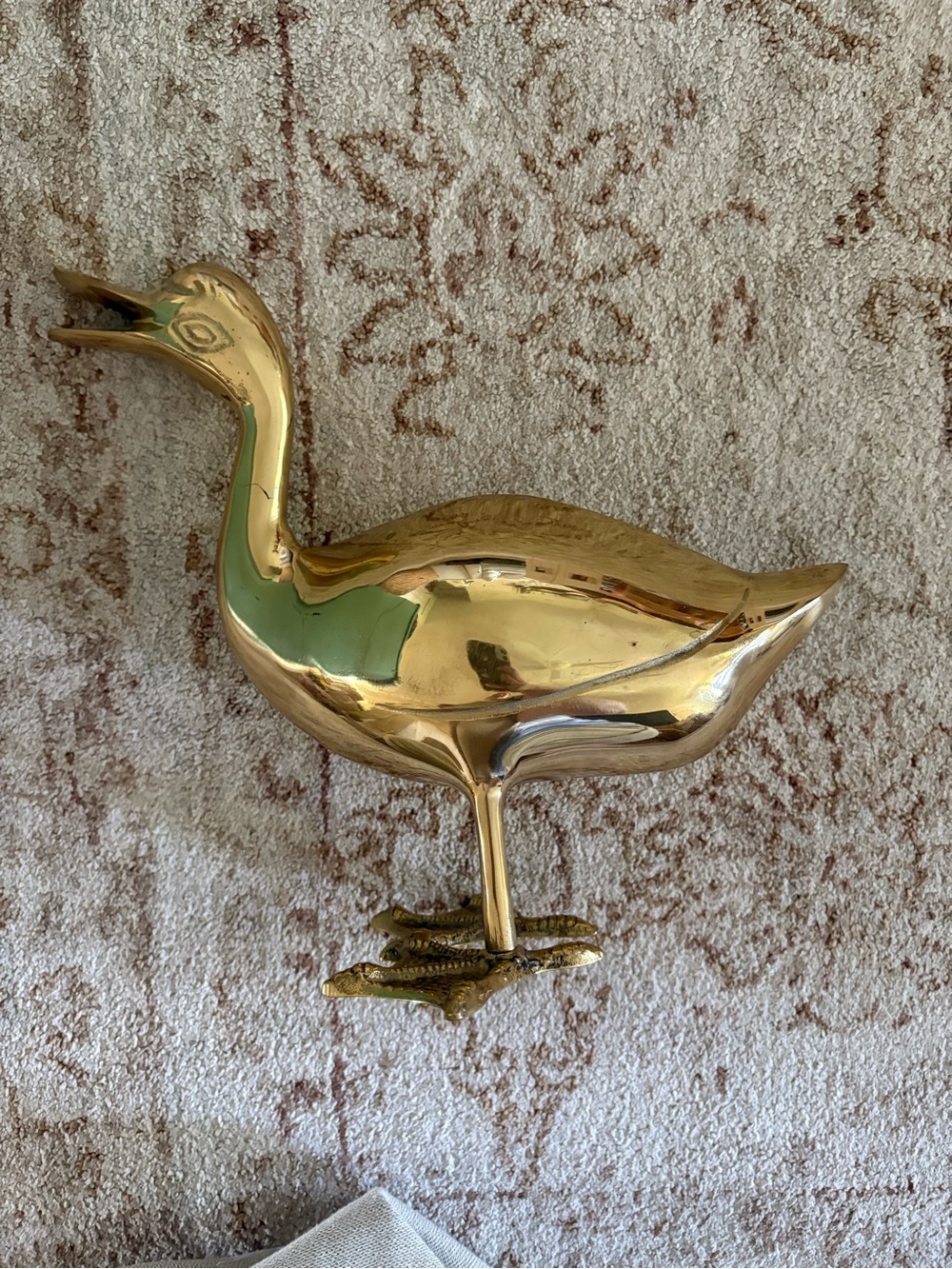 Brass Duck Figurine - goose cottage core